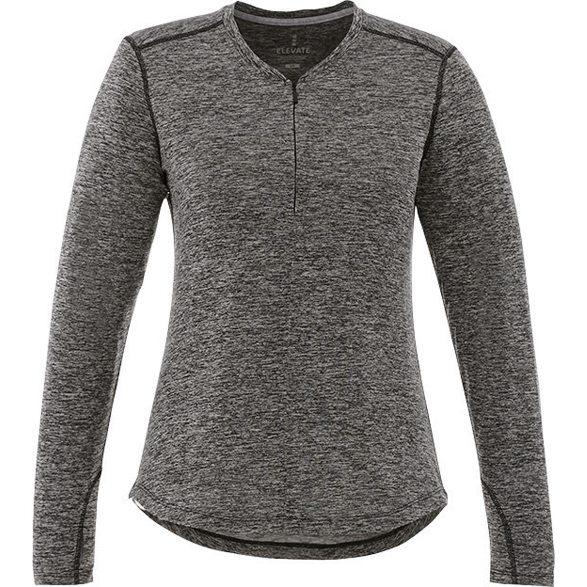 Elevate Women's Stunning Heather Dark Charcoal Quadra Long Sleeve Shirt