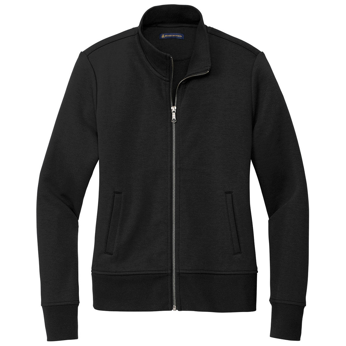 Brooks Brothers Women's Stunning Deep Black Double-Knit Full Zip Jacket