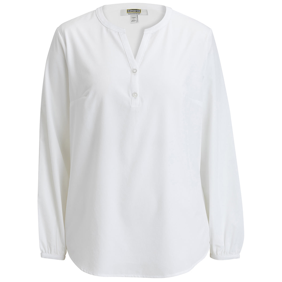 Edwards Women's Elegant White Open V-Neck Embroidered Blouse
