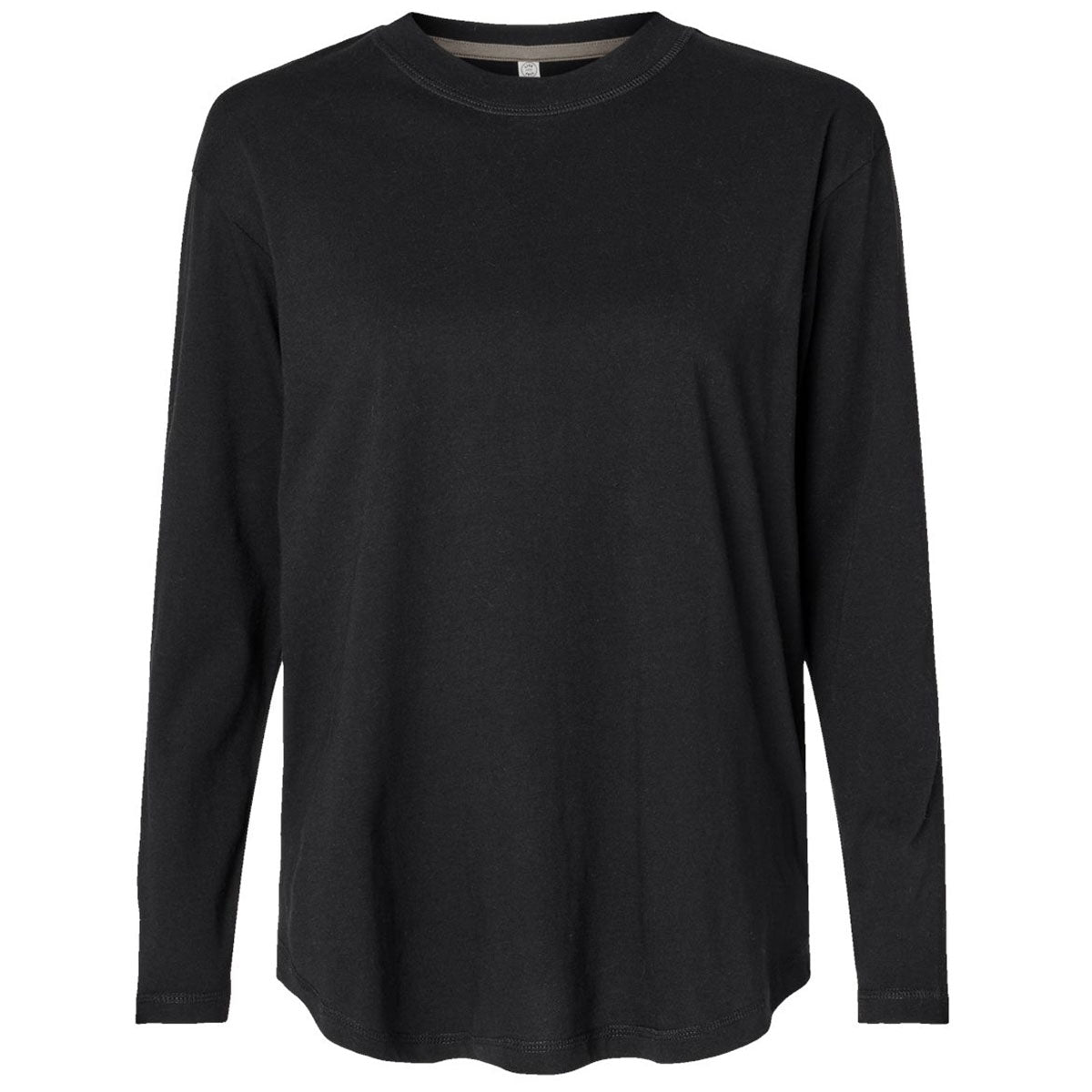 LAT Women's Elegant Black Fine Jersey Long Sleeve Tee
