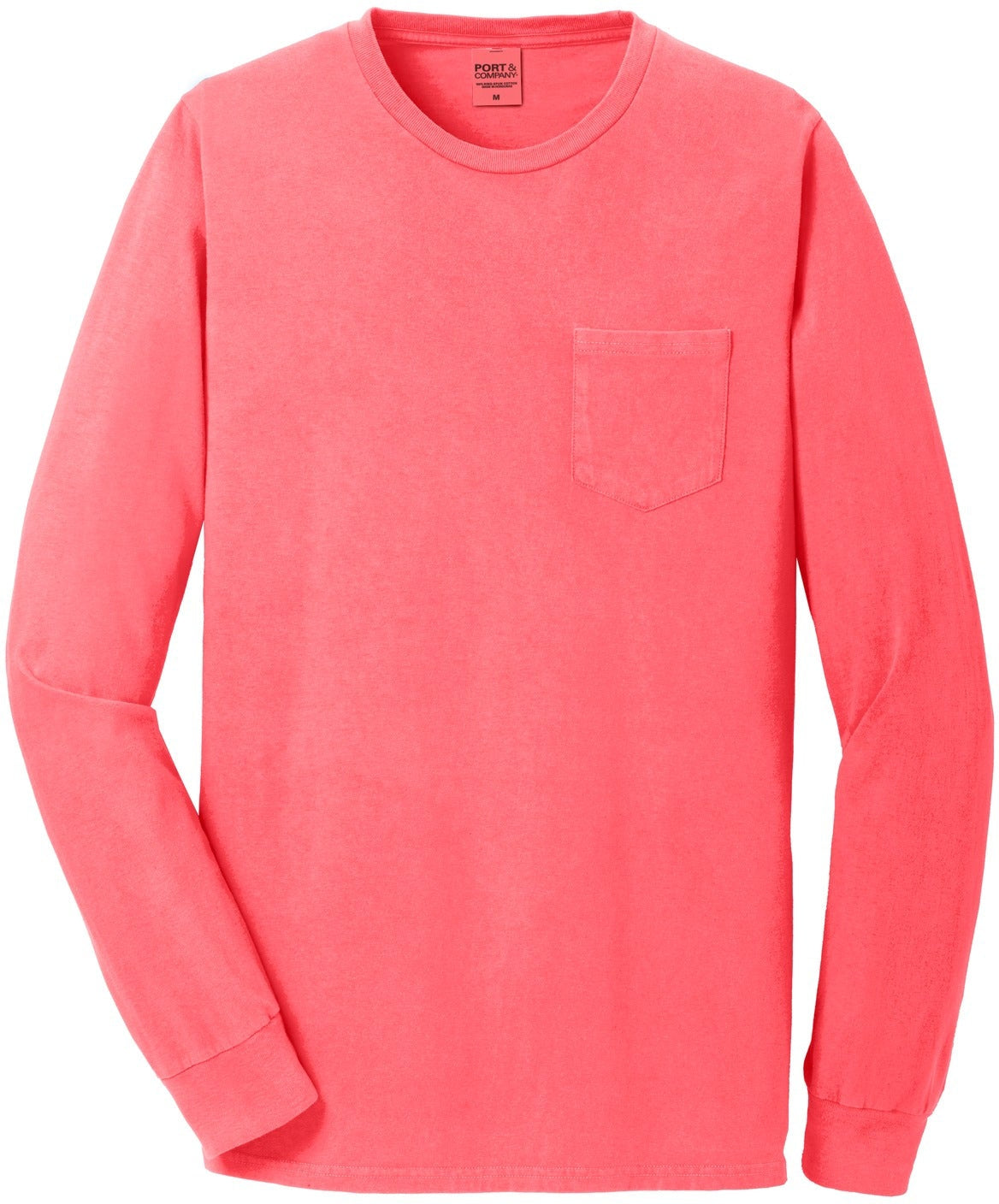 Hurry! Limited Stock - Port & Company Beach Wash Garment-Dyed Long Sleeve Pocket Tee