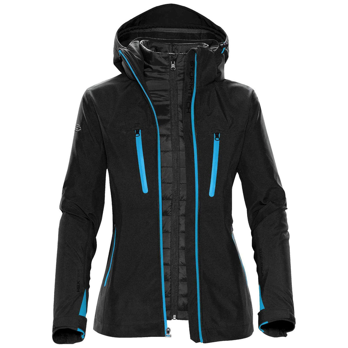 Stormtech Women's Stylish Black/Electric Blue Matrix System Jacket