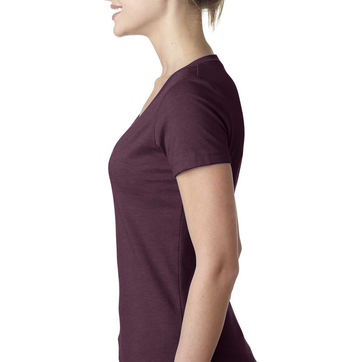 Next Level Women's Stunning Plum CVC Deep V Tee - Elevate Your Style!