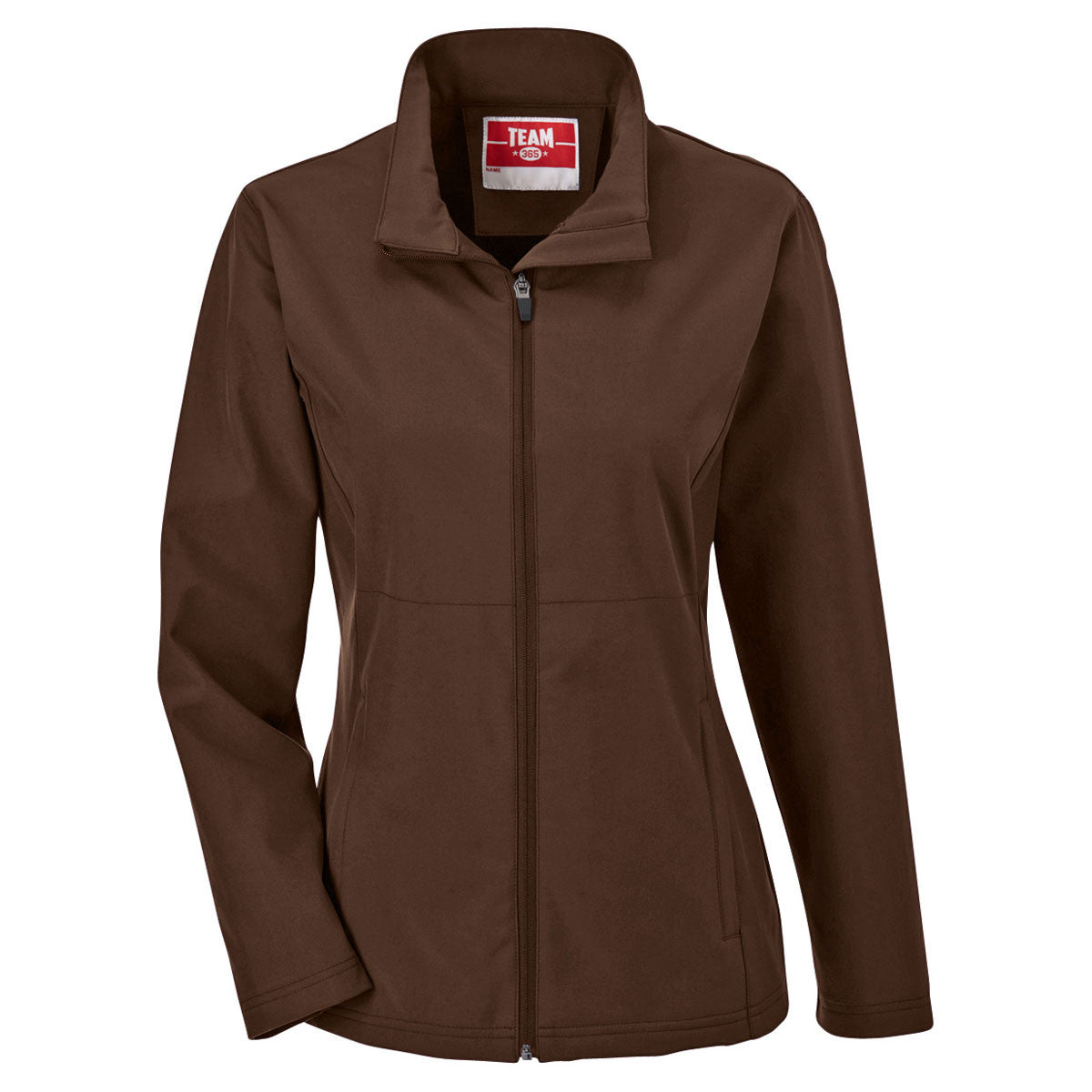 Team 365 Women's Dark Brown Fashionable Soft Shell Sport Jacket