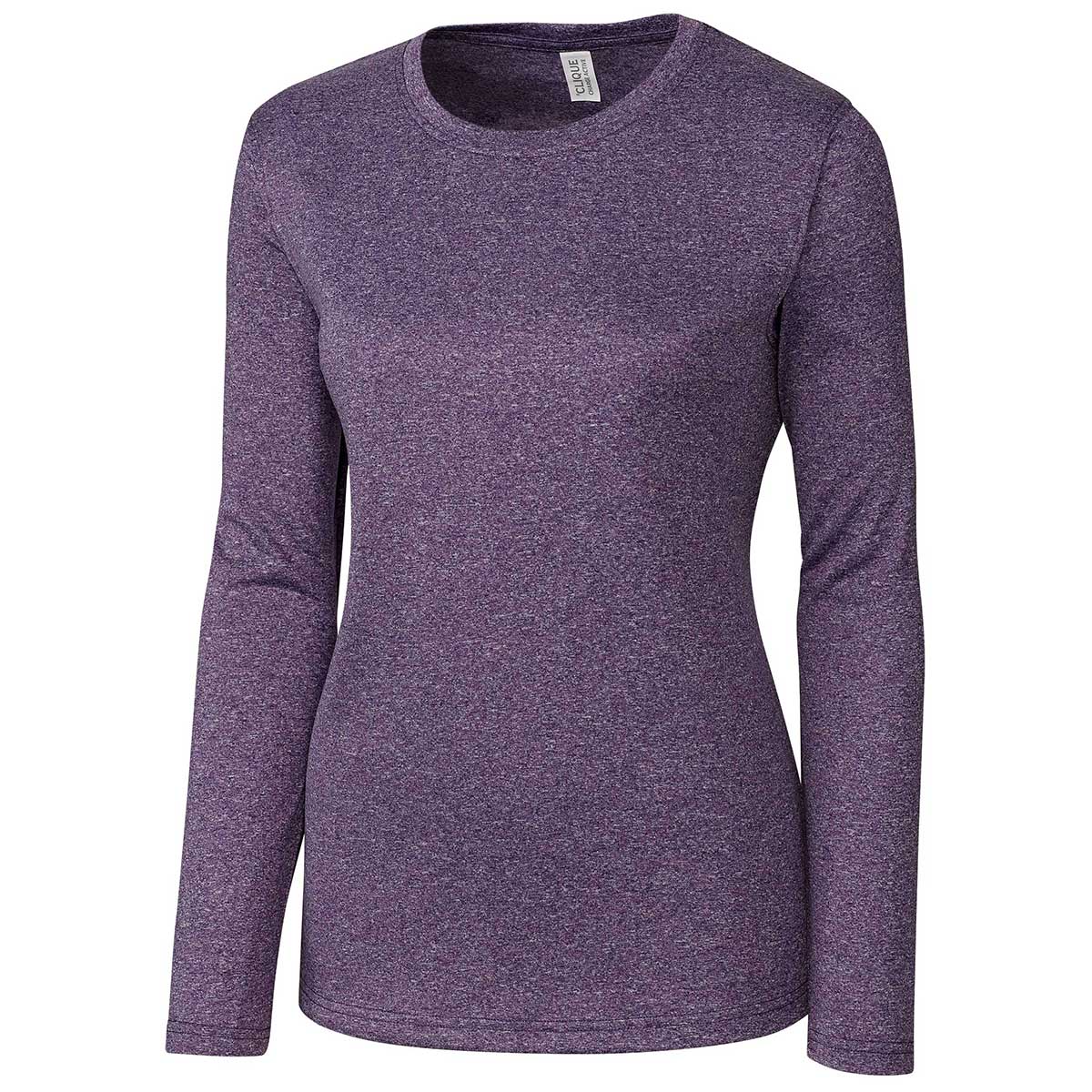 Clique Women's College Purple Heather Charge Long Sleeve Active Tee - Make a Statement!