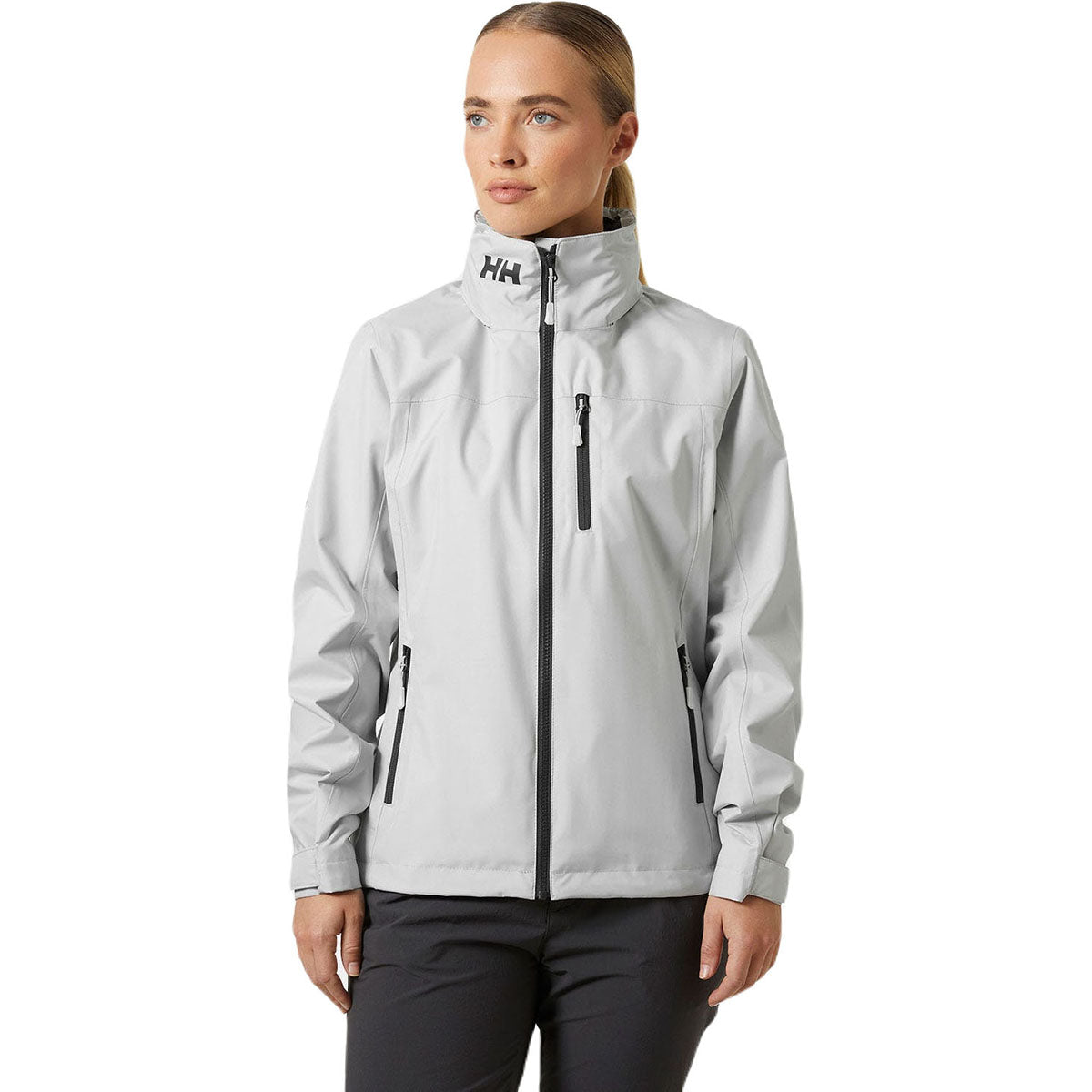 Helly Hansen Women's Grey Fog Crew Hooded Jacket 2.0 - The Ultimate Water-Ready Jacket