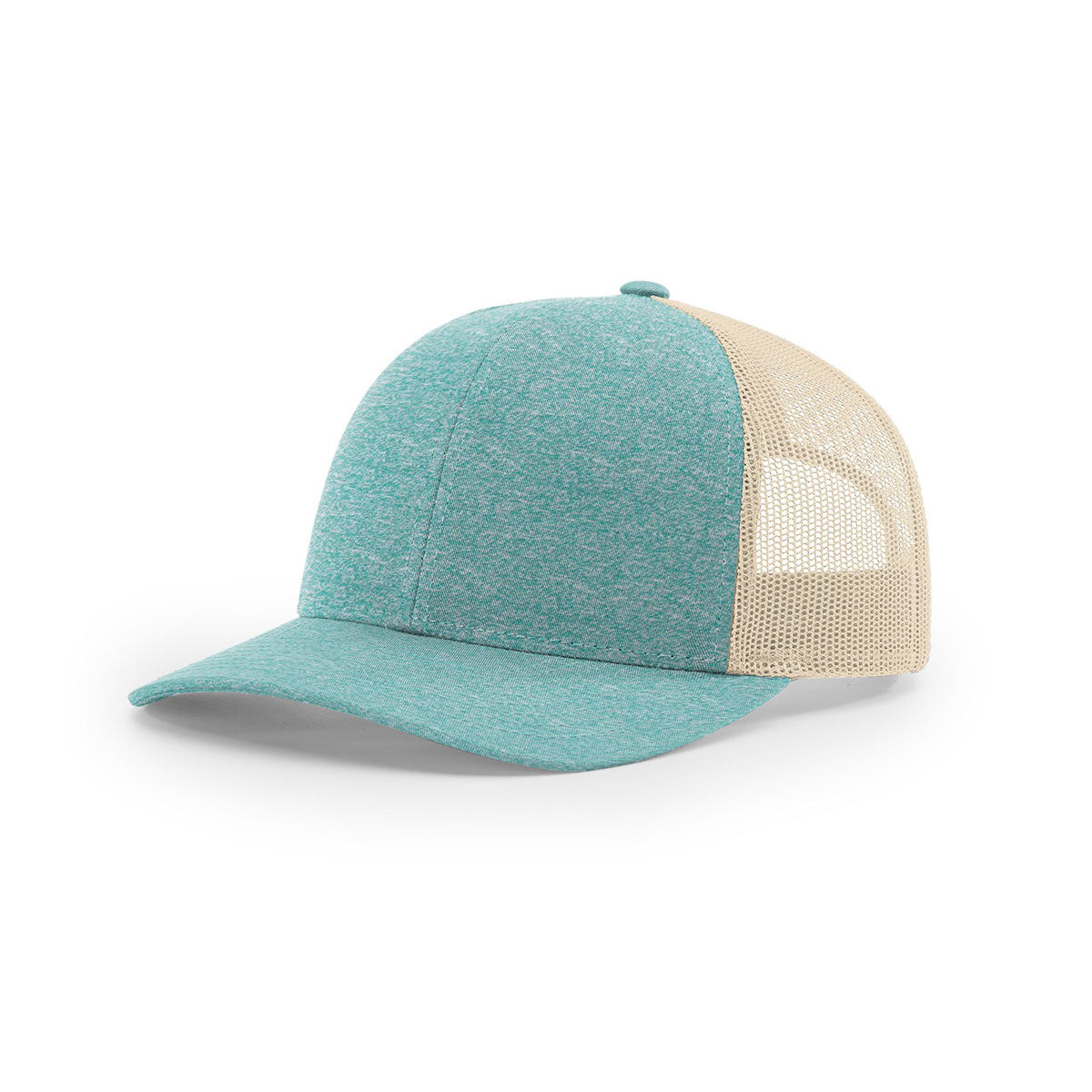 Richardson Green Teal Heather/Birch Mesh Back Low Pro Trucker Hat: Stylish and Breathable