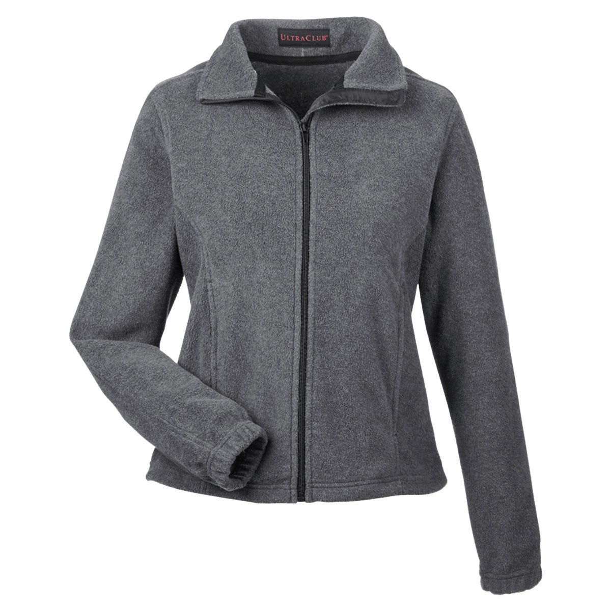 UltraClub Women's Charcoal Iceberg Fleece Full-Zip Jacket - The Ultimate Cold-Weather Essential