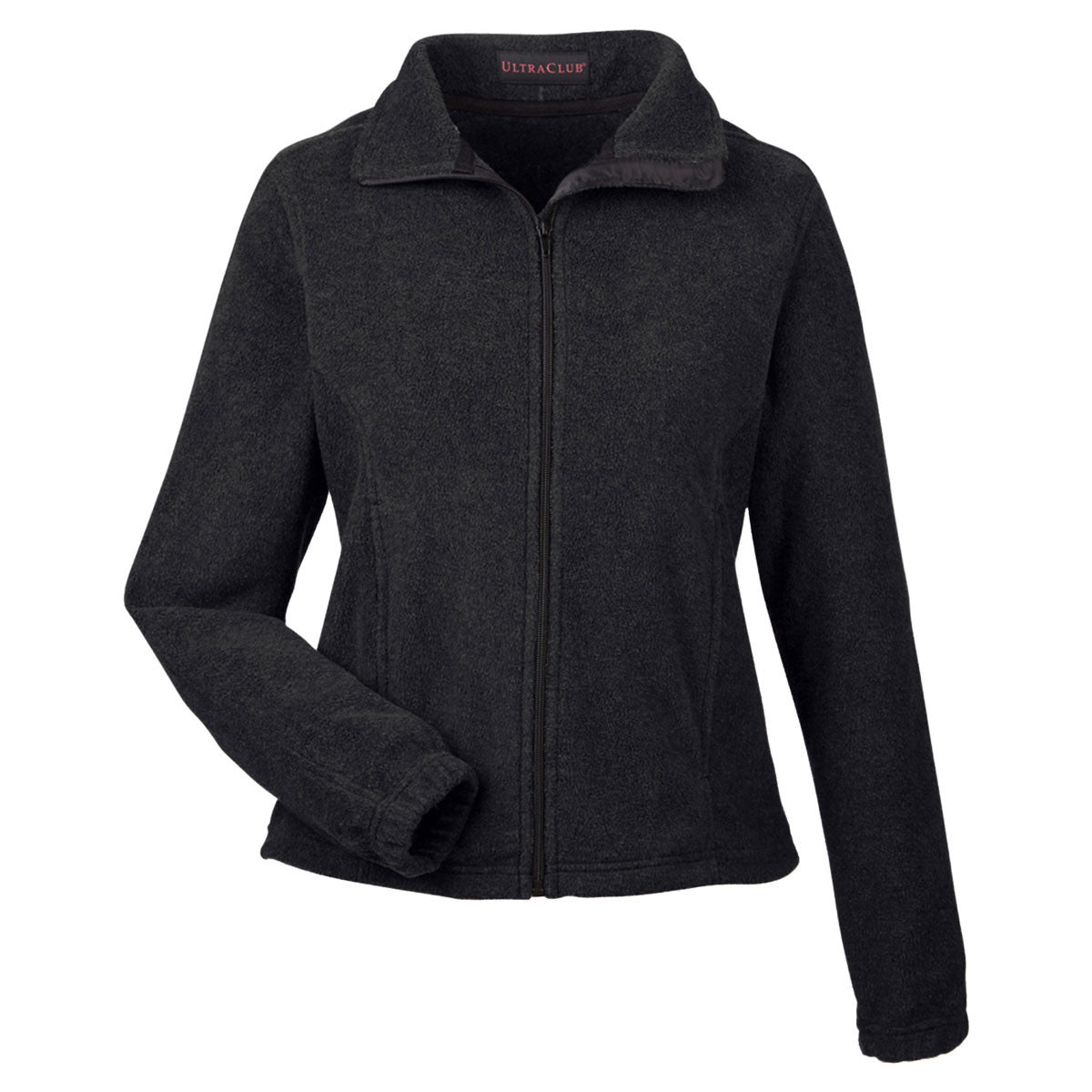 UltraClub Women's Black Iceberg Cozy Fleece Full-Zip Jacket - The Ultimate Cold-Weather Essential!