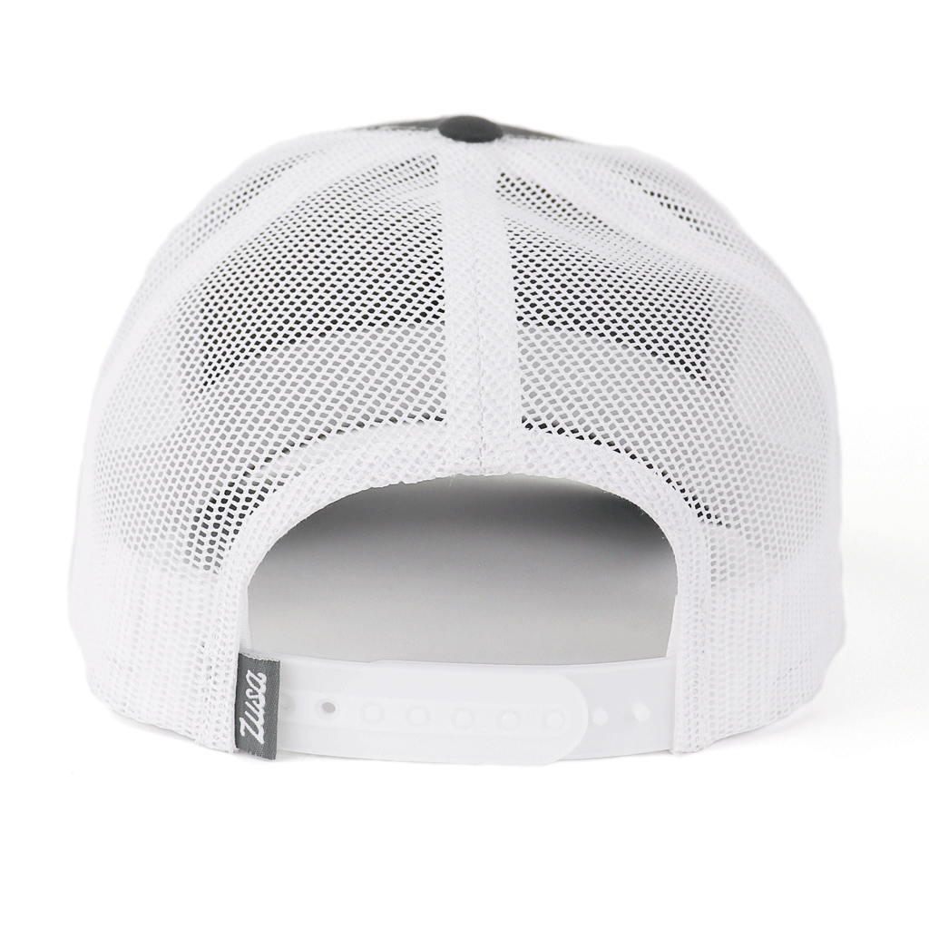 Zusa Charcoal/White Open Road Trucker Cap: Eco-Friendly Style