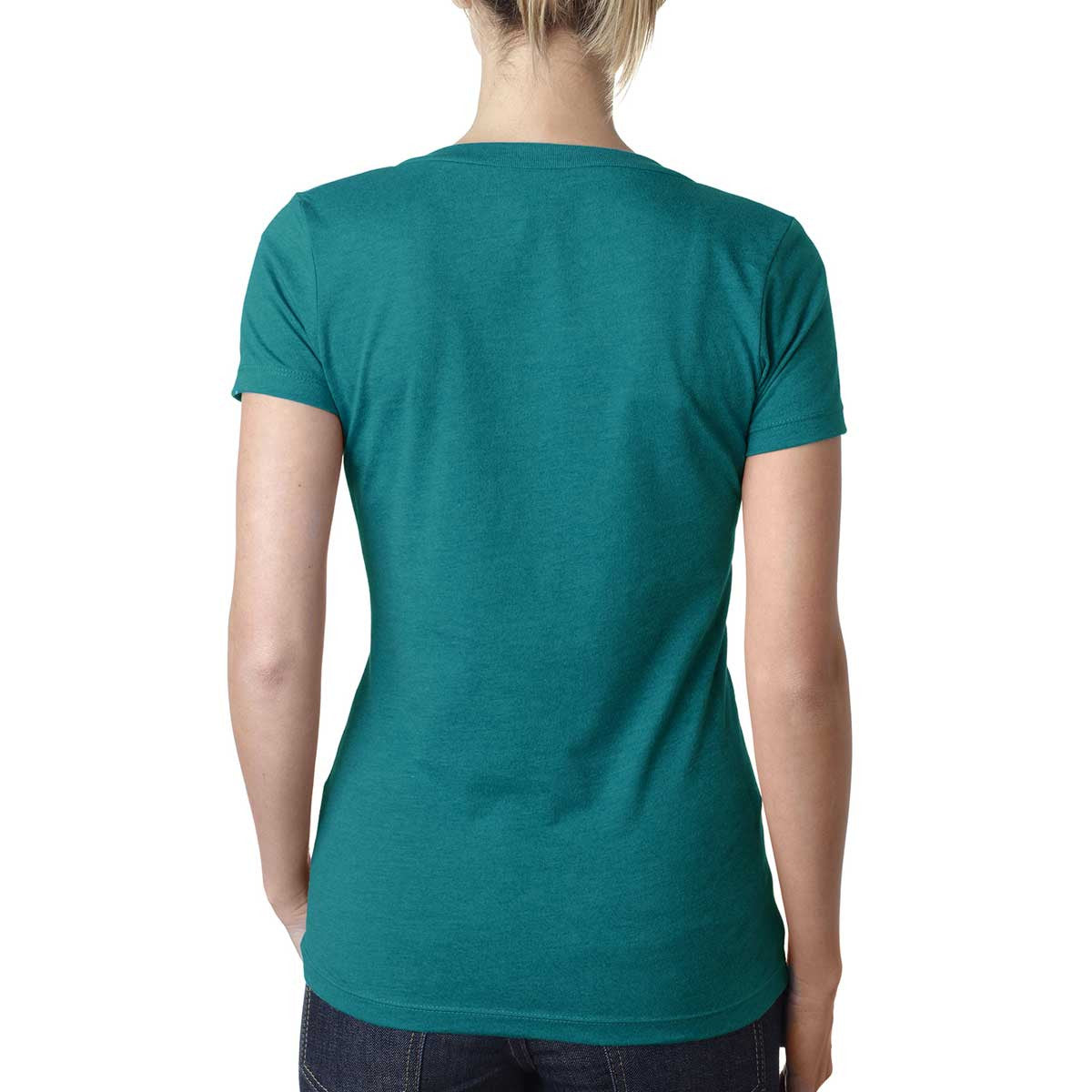 Next Level Women's Stunning Teal CVC Deep V Tee