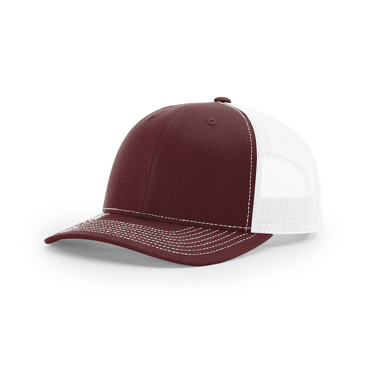 Richardson Maroon/White Mesh Back Split Trucker Hat - A Stylish and Versatile Choice