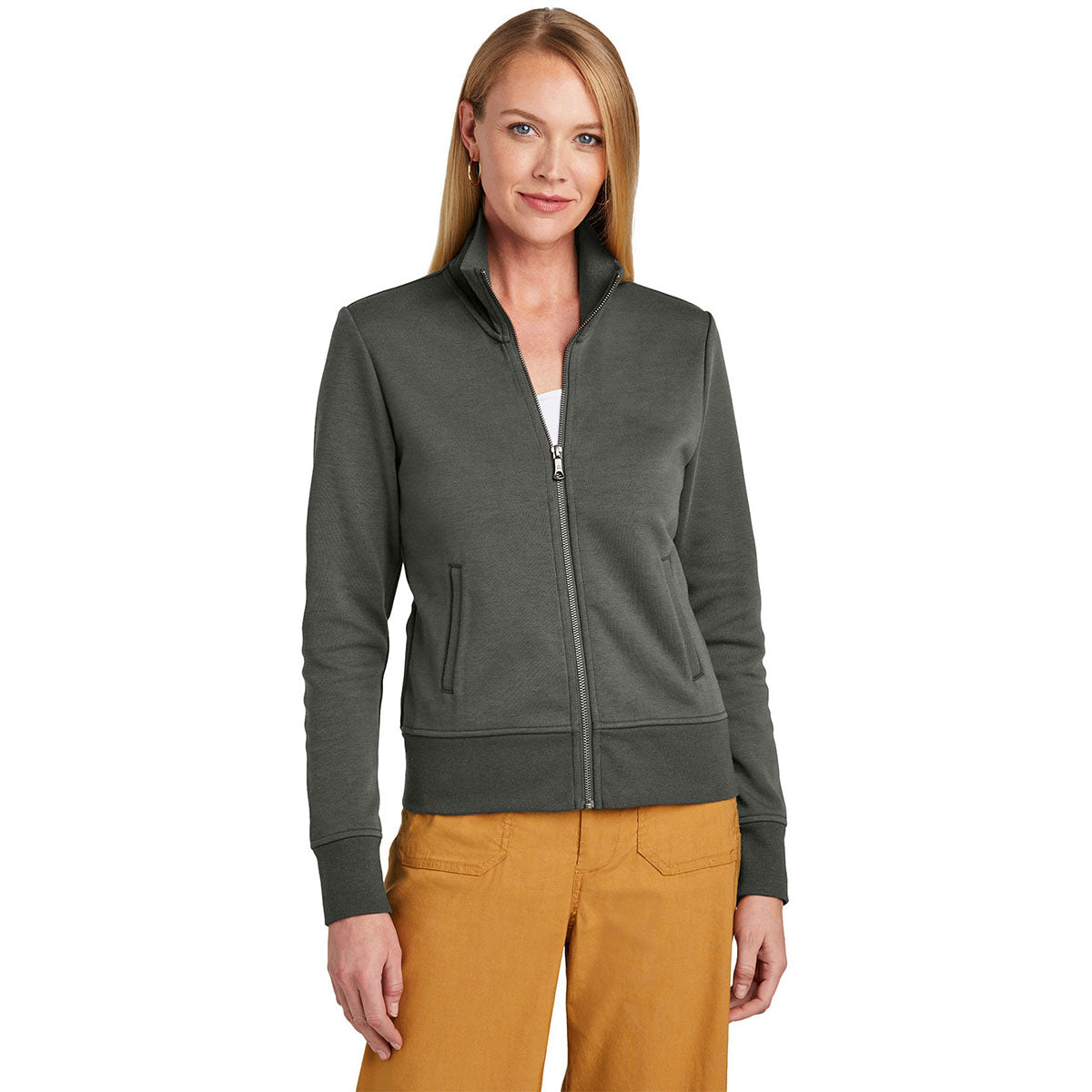 Brooks Brothers Women's Windsor Grey Double-Knit Full Zip: A Stylish Office Essential