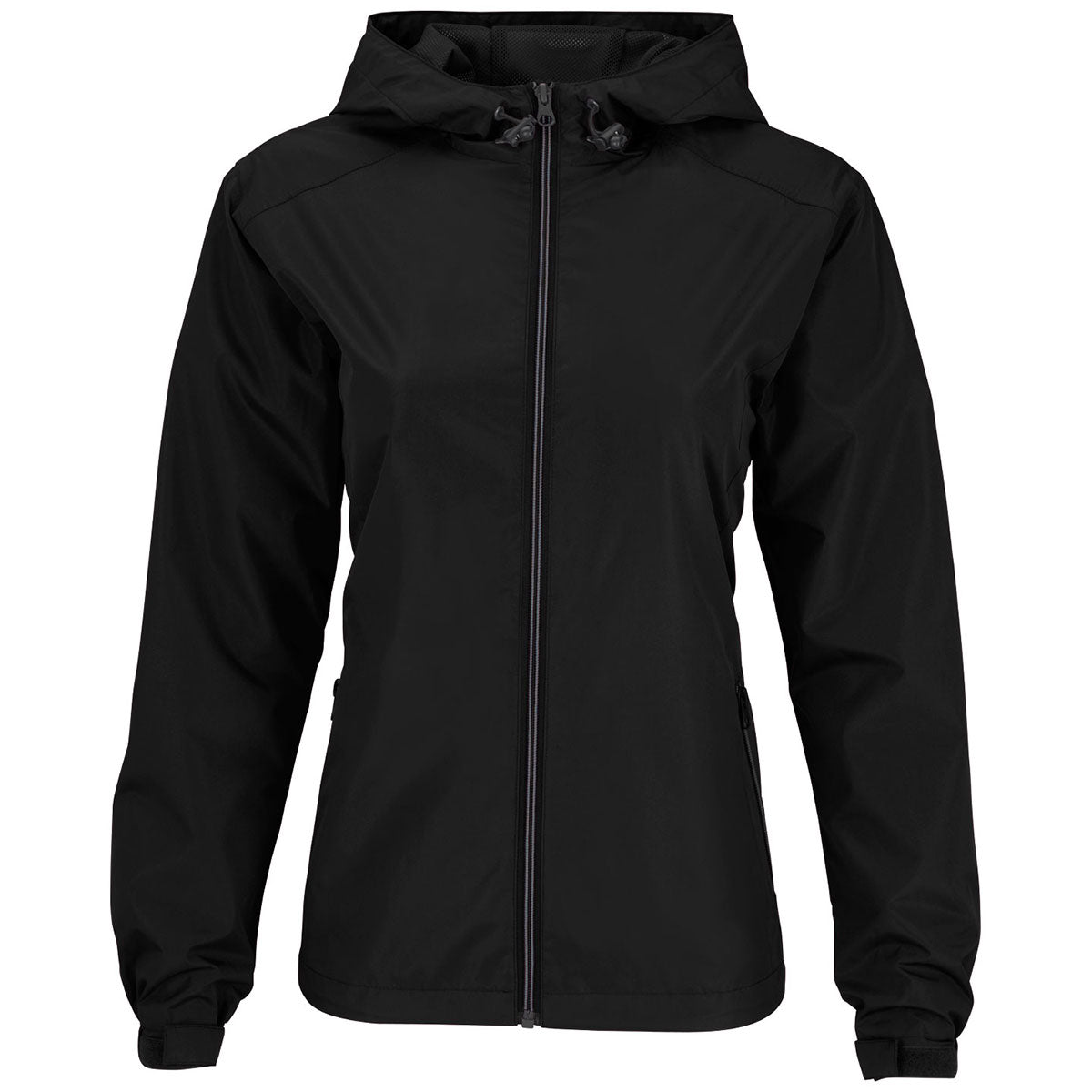 Vantage Women's Stylish Black Newport Packable Rain Jacket