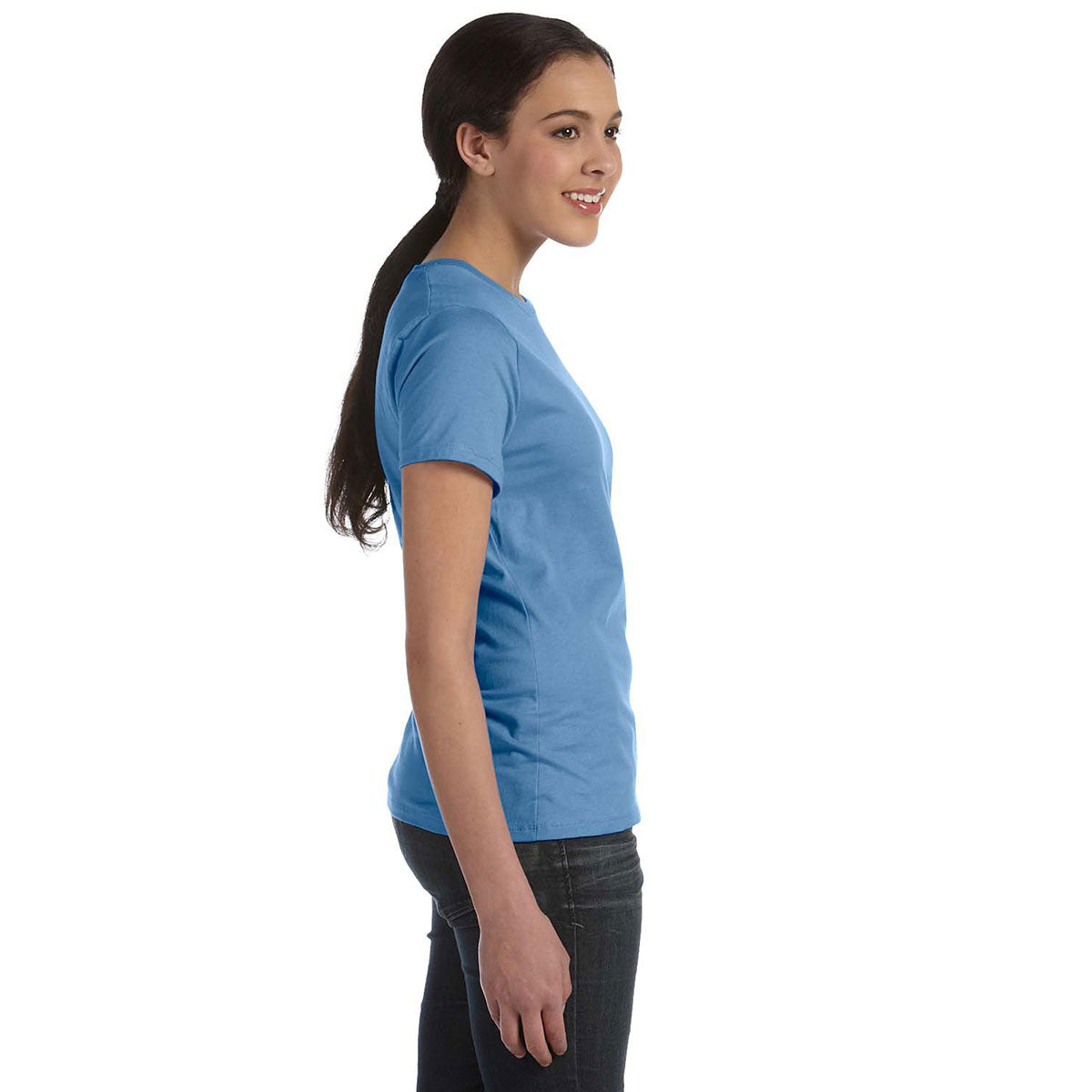 Hanes Women's Stunning Carolina Blue 4.5 oz. 100% Ringspun Cotton nano-T T-Shirt