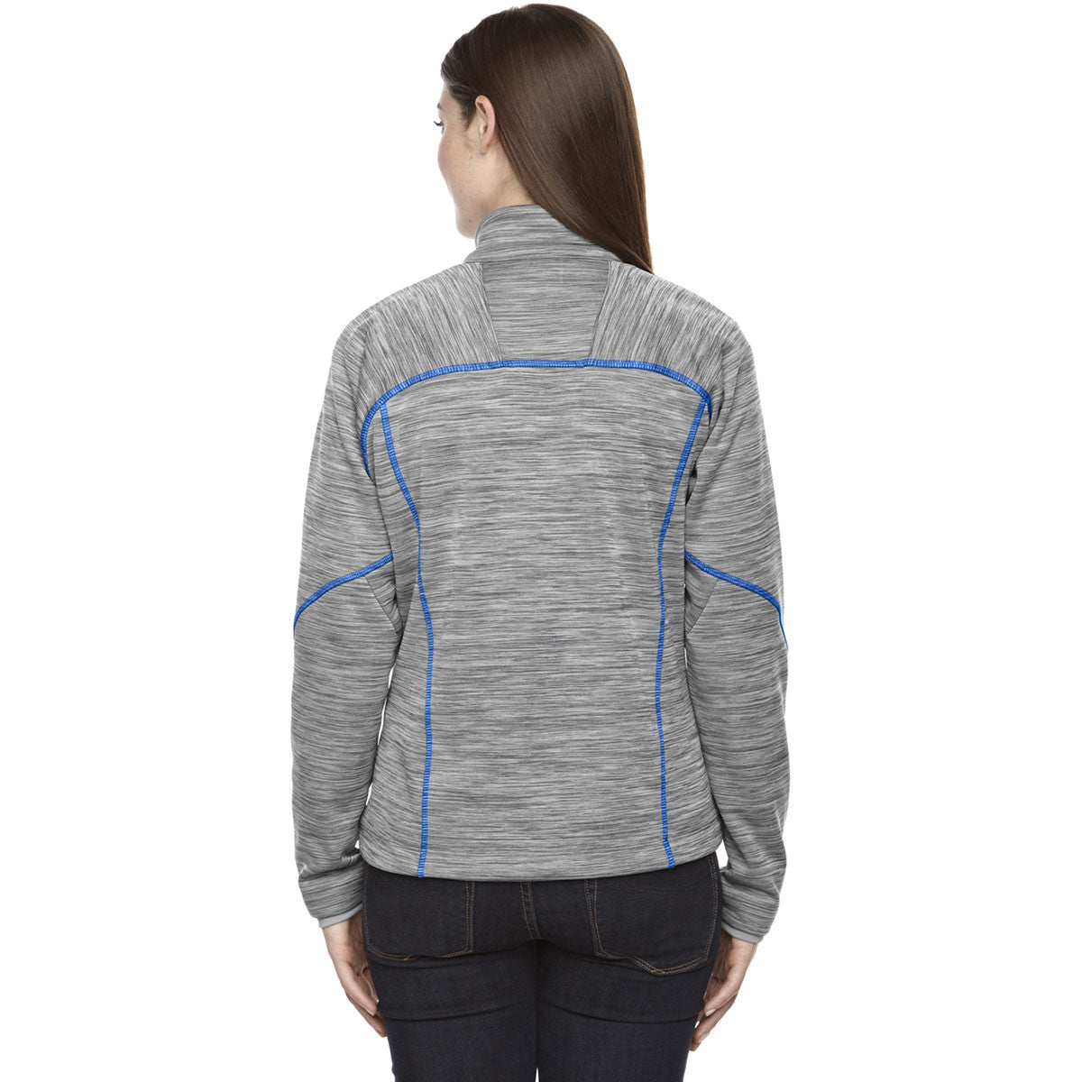 North End Women's Stylish Platinum Flux Melange Fleece Jacket