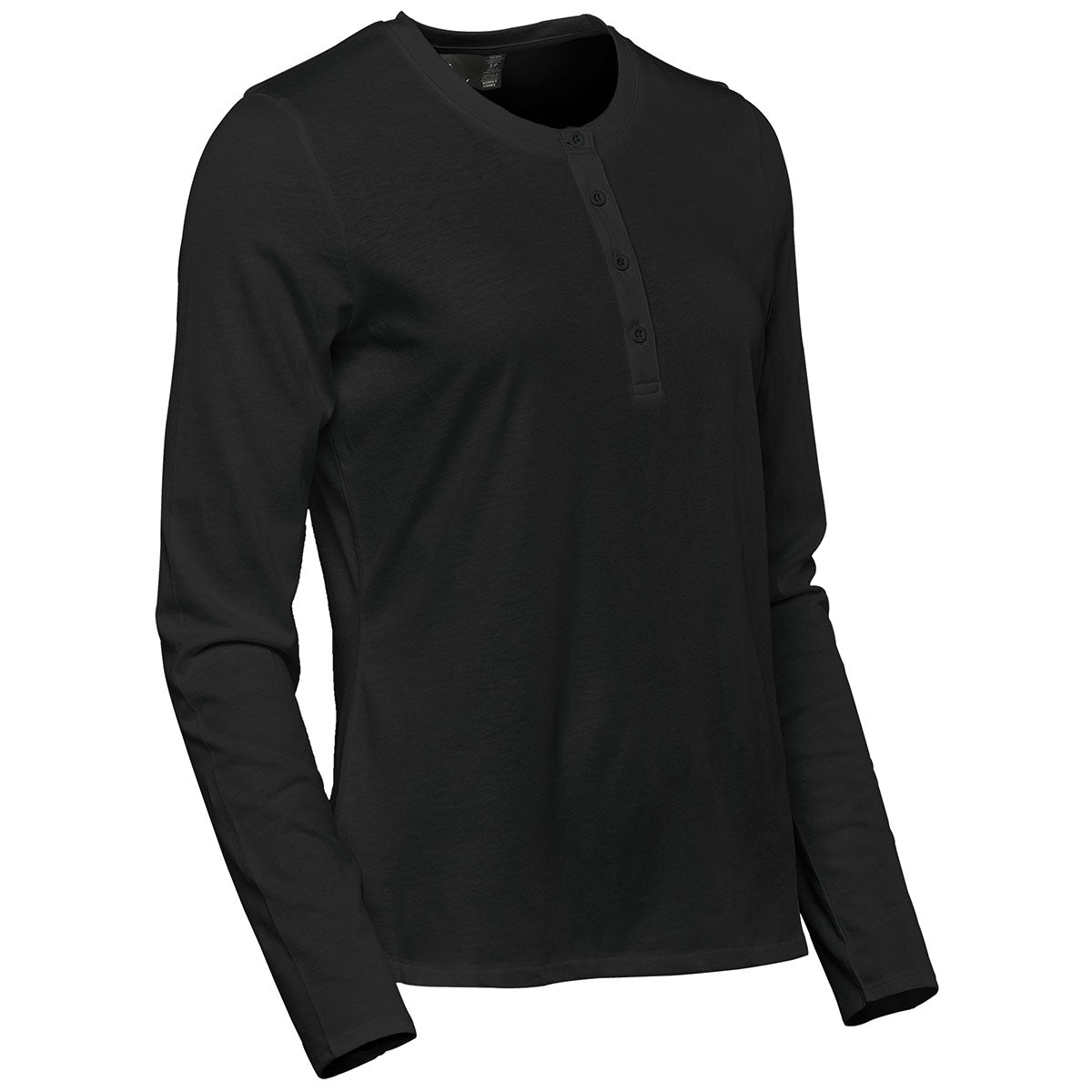 Stormtech Women's Stylish Black Torcello Long Sleeve Henley - Unleash Your Versatility!