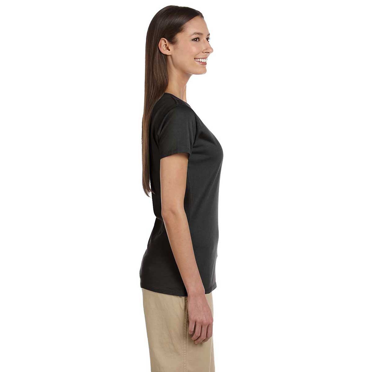 Econscious Women's Stylish Black Organic Cotton Short-Sleeve V-Neck T-Shirt