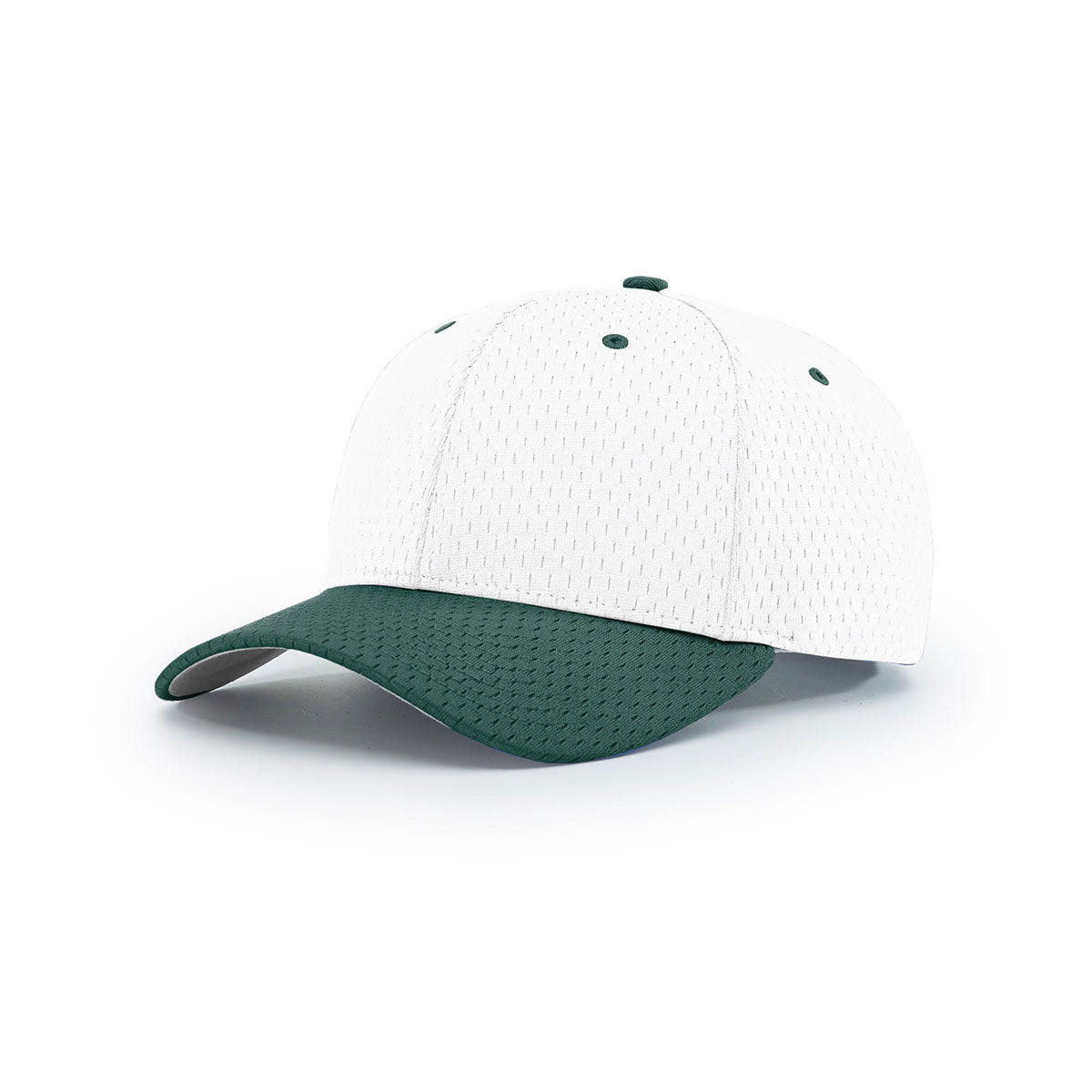 Richardson Pro Mesh Adjustable Cap: White/Dark Green On-Field Combo
