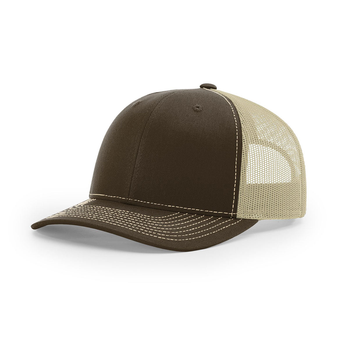 Richardson Stunning Brown/Khaki Mesh Back Split Trucker Hat