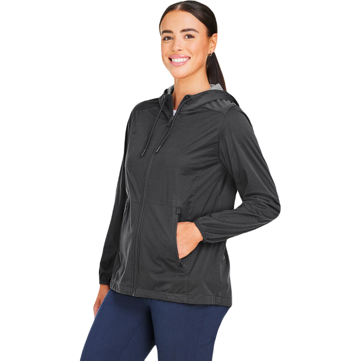 North End Women's Stylish Carbon Heather Network Lightweight Jacket