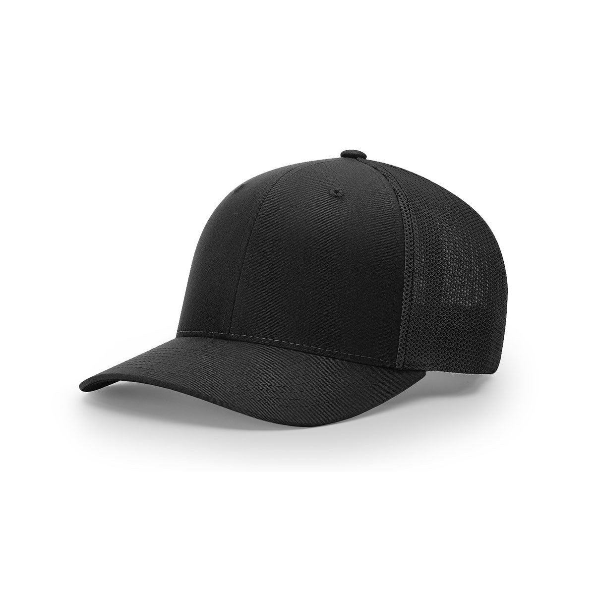 Richardson R-Flex Black Mesh Back Solid Trucker Hat: Promote Your Brand!