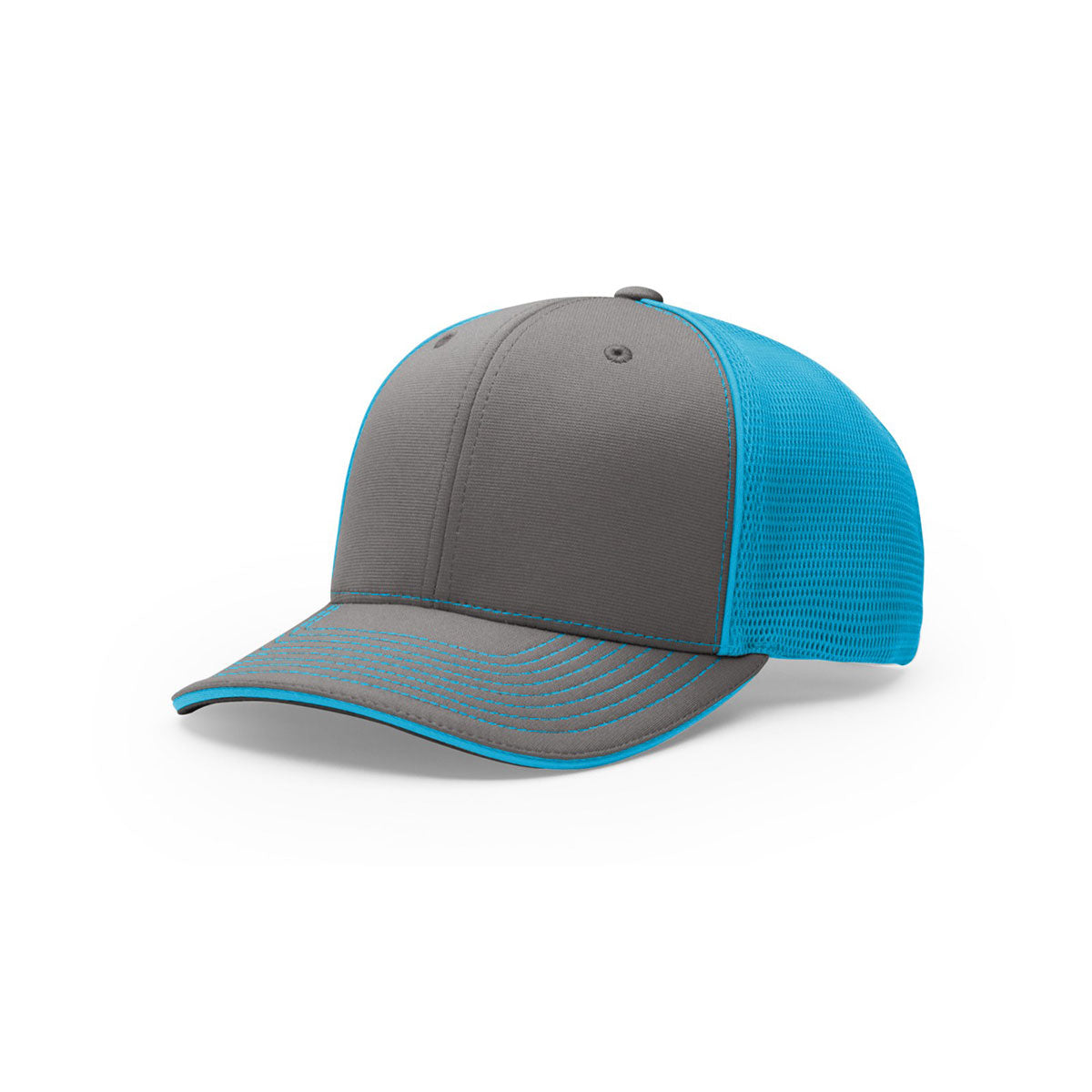 Richardson Charcoal/Neon Blue On-Field R-Flex Cap: Sporty & Stylish