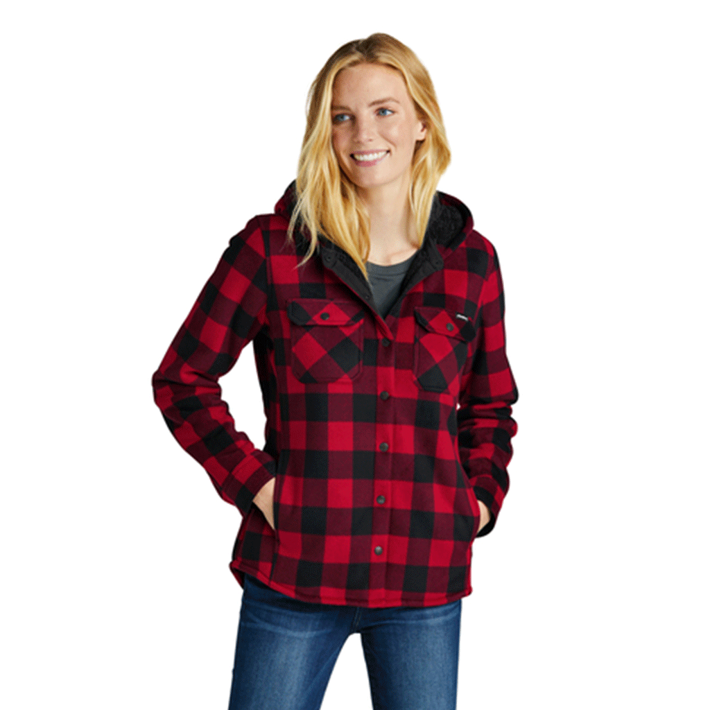 Eddie Bauer Women's Stunning Radish/Black Woodland Shirt Jacket