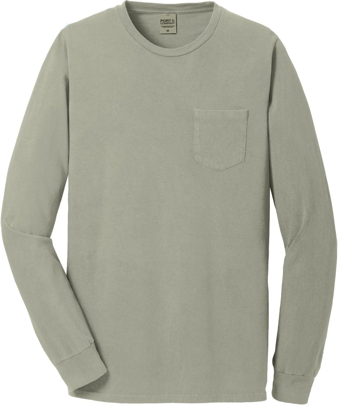 Hurry! Limited Stock - Port & Company Beach Wash Garment-Dyed Long Sleeve Pocket Tee