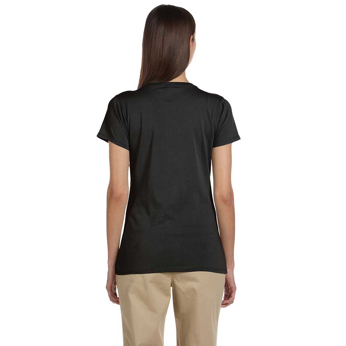 Econscious Women's Stylish Black Organic Cotton Short-Sleeve V-Neck T-Shirt