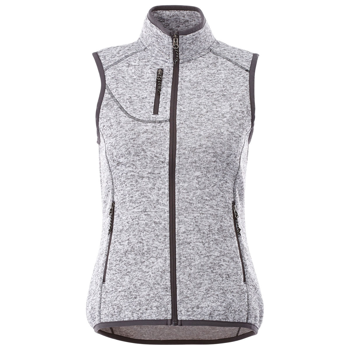 Elevate Women's Stylish Light Heather Grey Fontaine Knit Vest - A Must - Have for Chilly Days