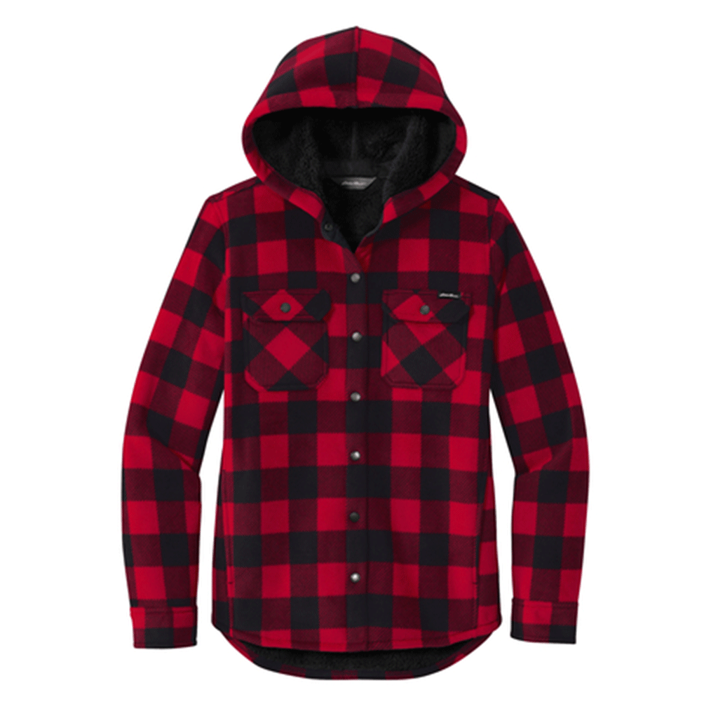 Eddie Bauer Women's Stunning Radish/Black Woodland Shirt Jacket