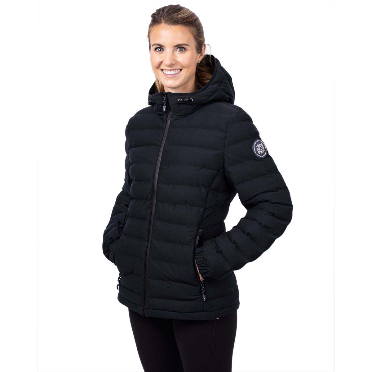 Cutter & Buck Women's Black Ridge Repreve Eco Insulated Stylish Puffer Jacket