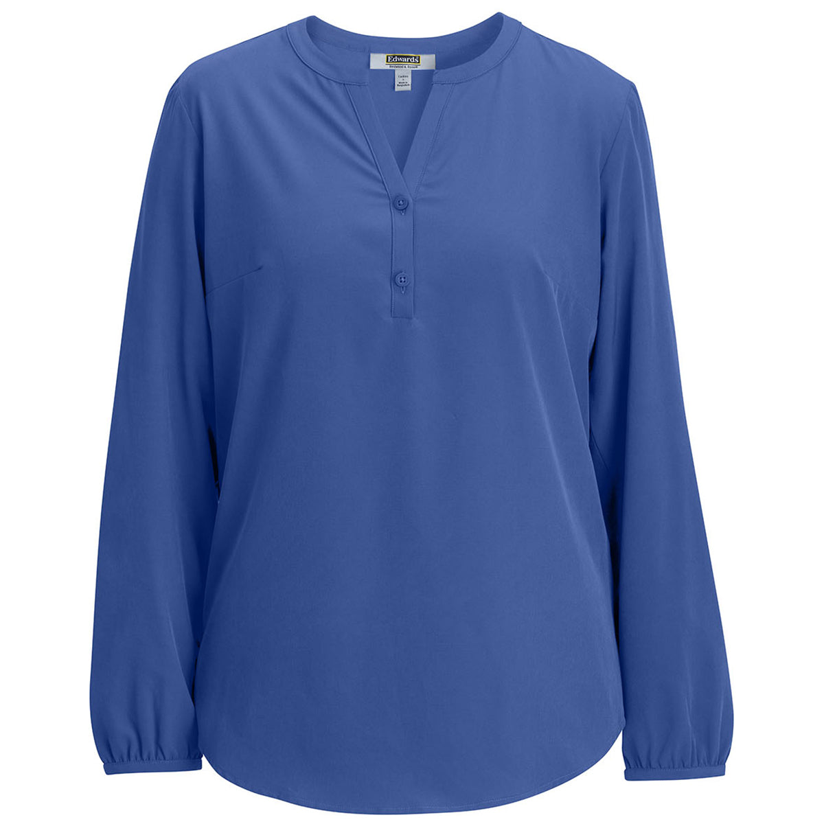 Edwards Women's Stunning French Blue Open V-Neck Blouse