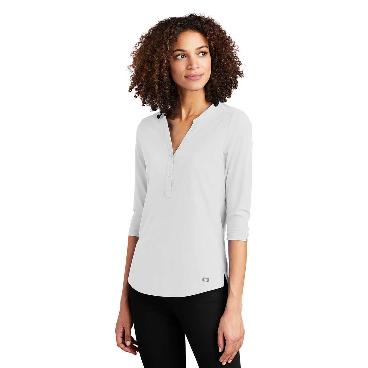 OGIO Women's Stunning Bright White Jewel Henley - A Must-Have!