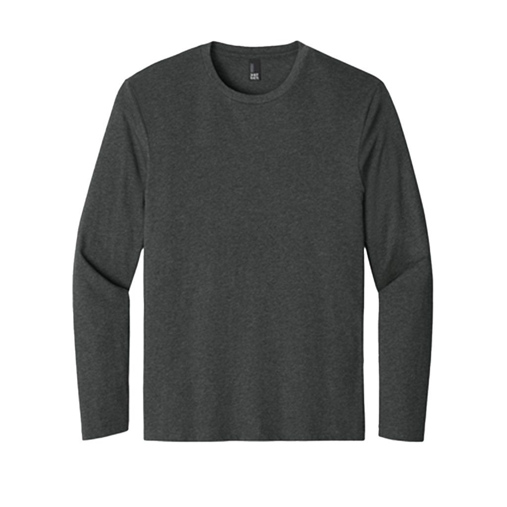 District Unisex Charcoal Heathered Long Sleeve Tee - The Perfect Weight!