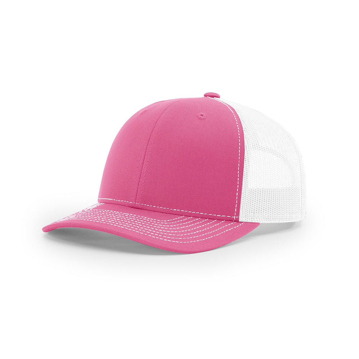 Richardson Hot Pink/White Mesh Back Split Trucker Hat - A Stylish Branding Essential