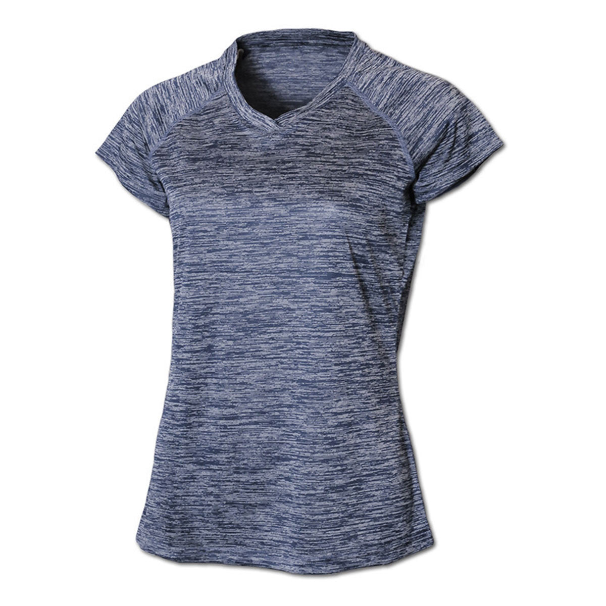 BAW Women's Navy Vintage Heather Dry-Tek Stylish Short Sleeve Shirt