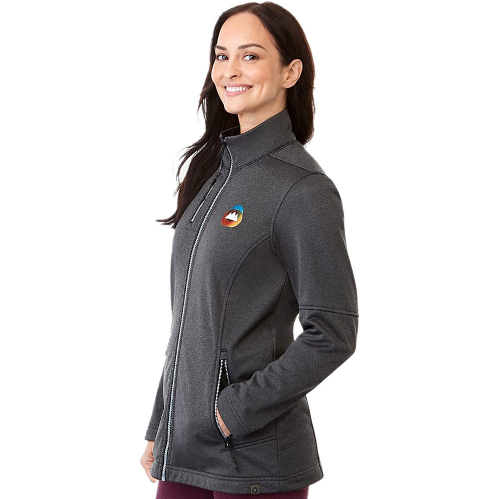 Elevate Women's Stylish Heather Dark Charcoal Joris Eco Softshell Jacket