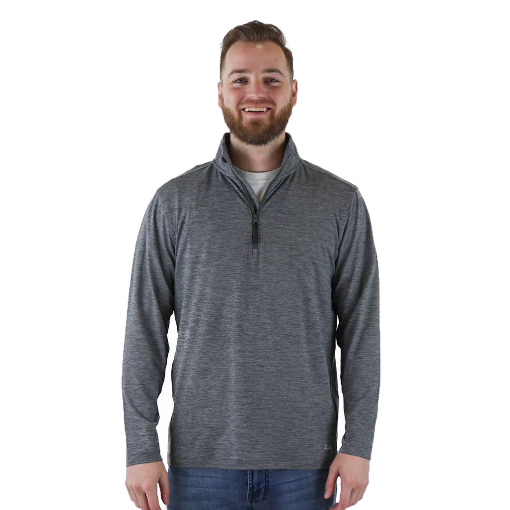Zusa Men's Medium Grey Heather Brisk Quarter Zip - The Ultimate Versatile Sweater