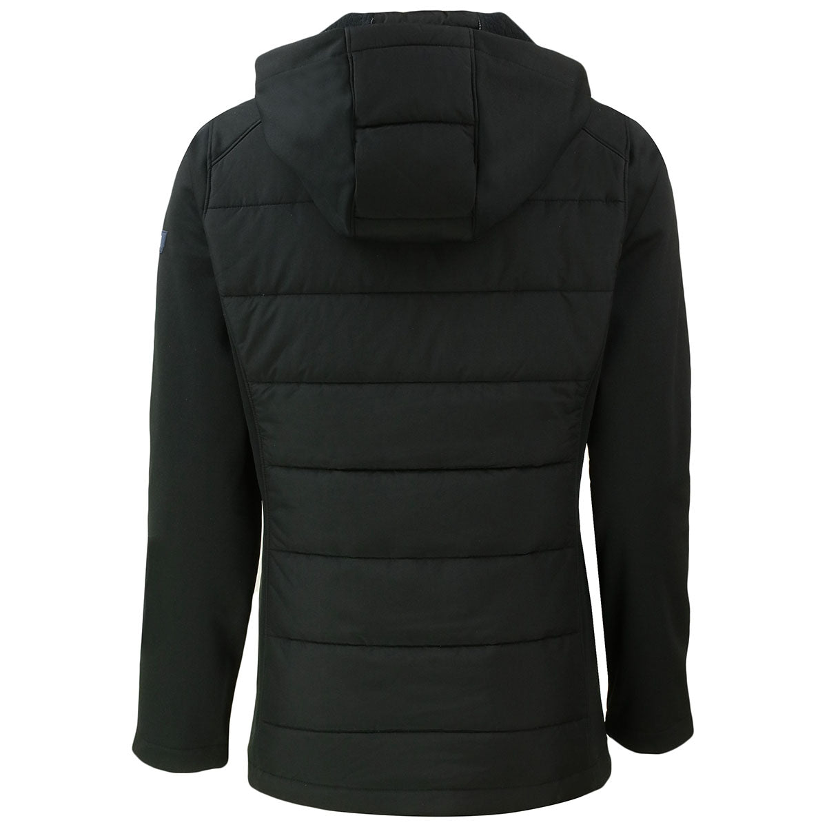 Cutter & Buck Women's Black Evoke Hybrid Eco Softshell: A Recycled Full Zip Hooded Jacket for Adventure