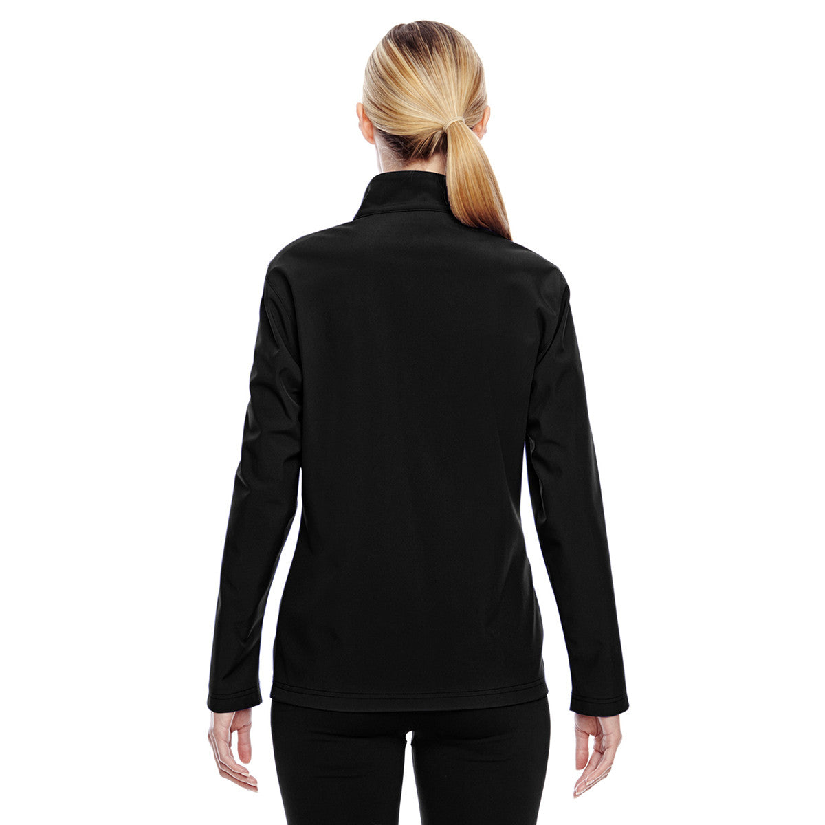 Team 365 Women's Stunning Black Leader Soft Shell Jacket