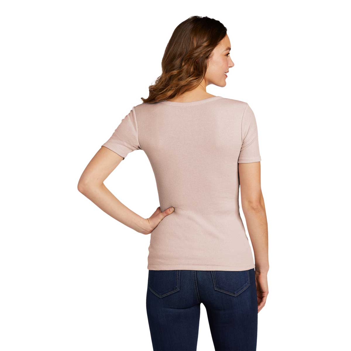 District Women's Smokey Iris V.I.T. Rib Scoop Neck Tee - A Fashionable Essential