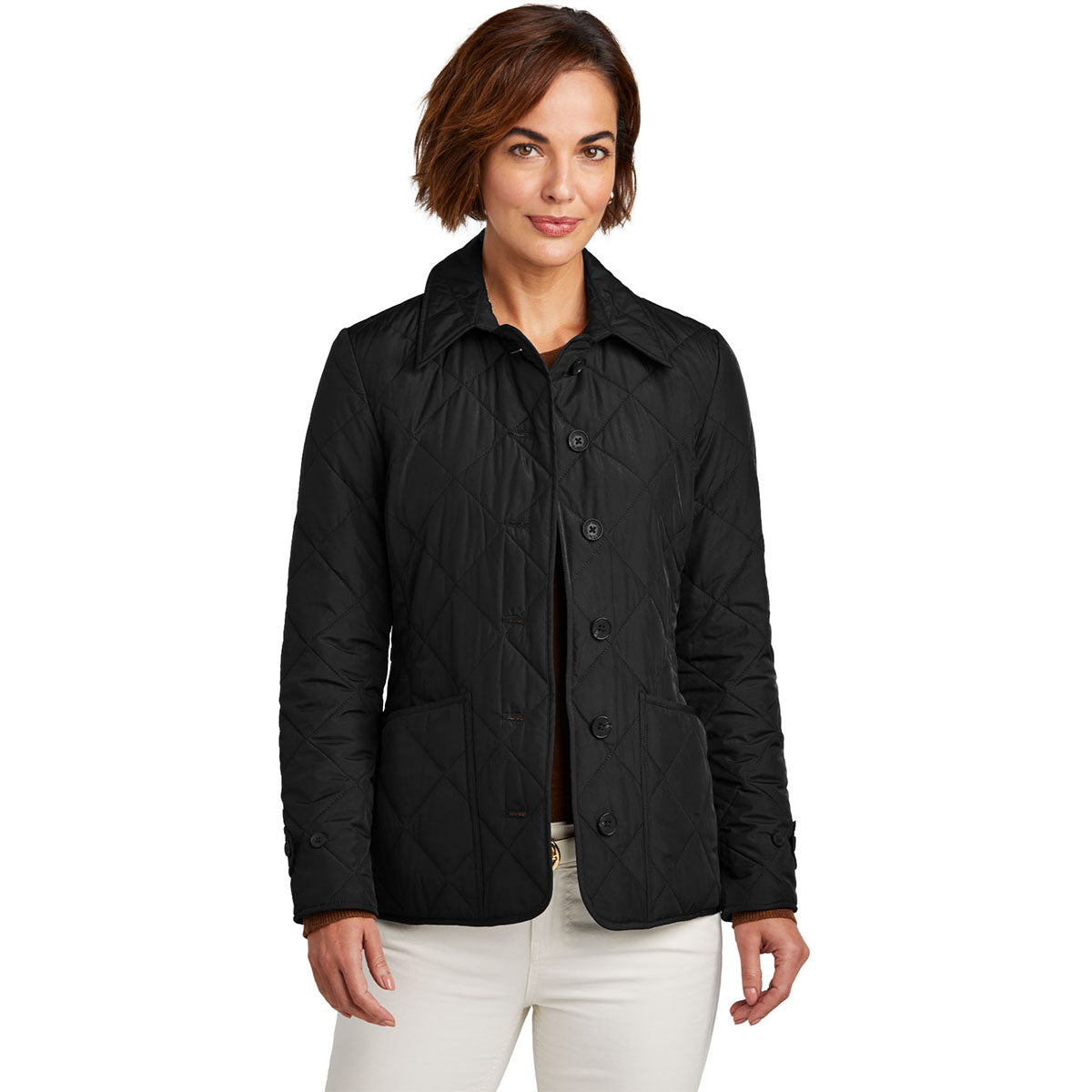 Brooks Brothers Women's Stunning Deep Black Quilted Jacket