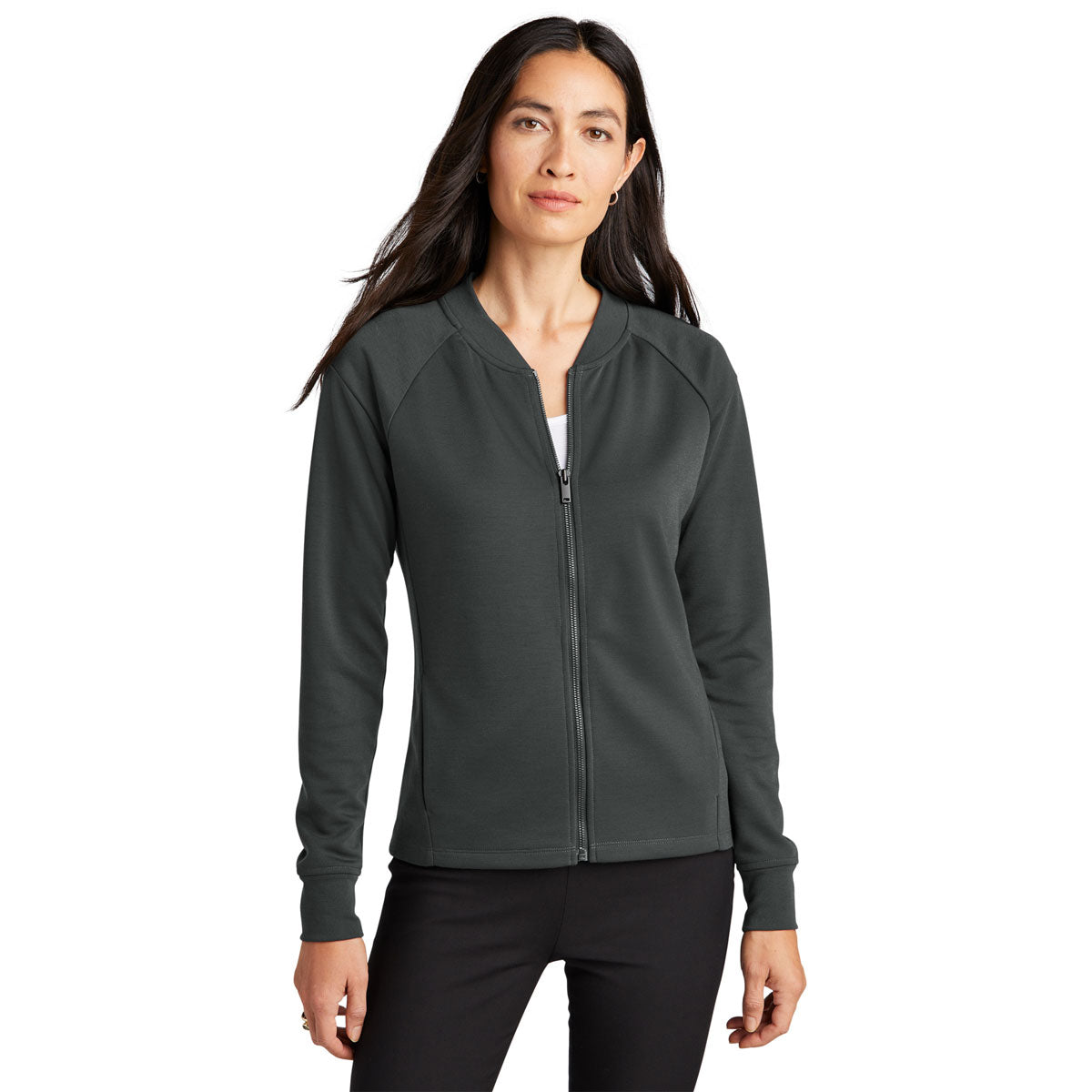 Mercer+Mettle Women's Anchor Grey Double-Knit Bomber - Stylish Layering Essential