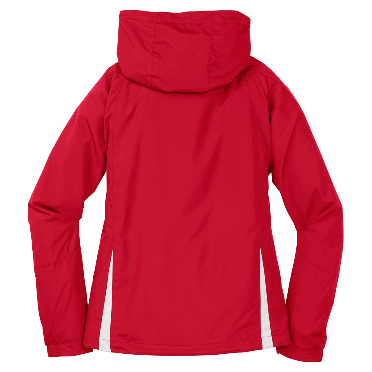 Sport-Tek Women's Stunning True Red/White Colorblock Hooded Raglan Jacket
