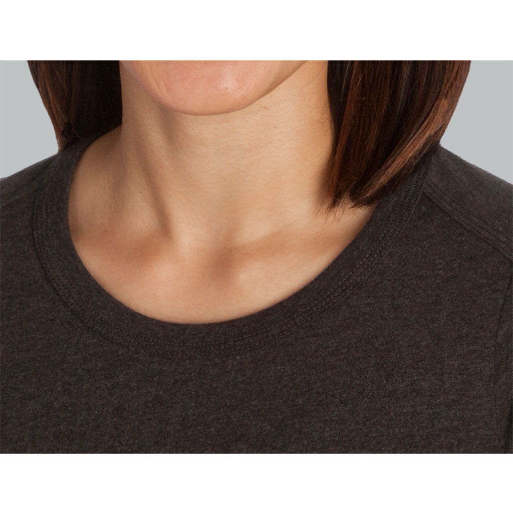 Zusa Women's Stunning Black Heather Peachy Tee