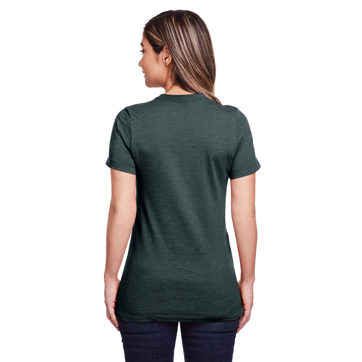 Gildan Women's Alluring Steel Blue Softstyle CVC T-Shirt