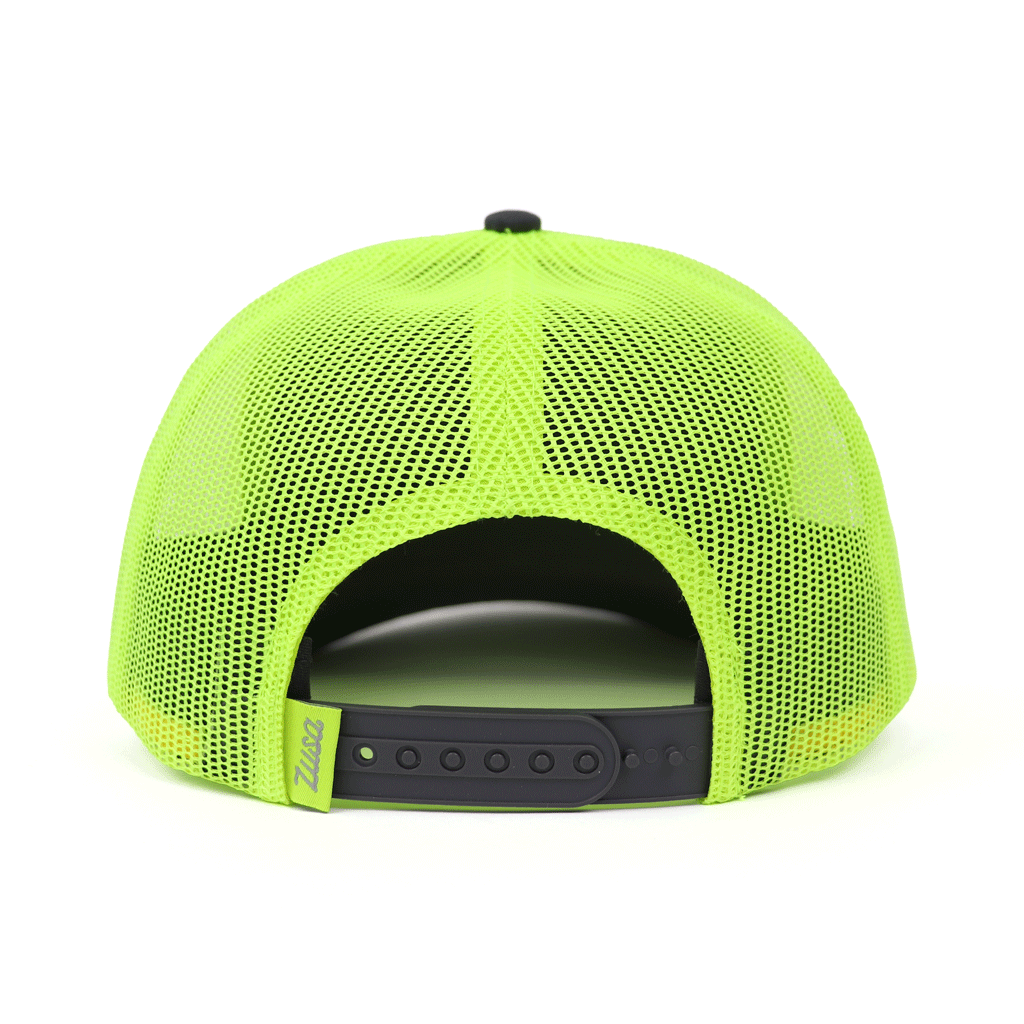 Zusa High Vis/Charcoal Open Road Trucker Cap: The Ultimate Eco-Friendly Headwear