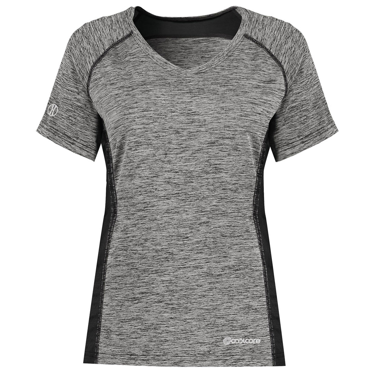 Holloway Women's Electrifying Black Heather Coolcore Tee - A Must-Have!